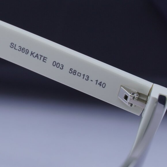 Saint Laurent SL369 KATE 003 Cat Eye Sunglasses - Ivory/Grey - Picture 6 of 10